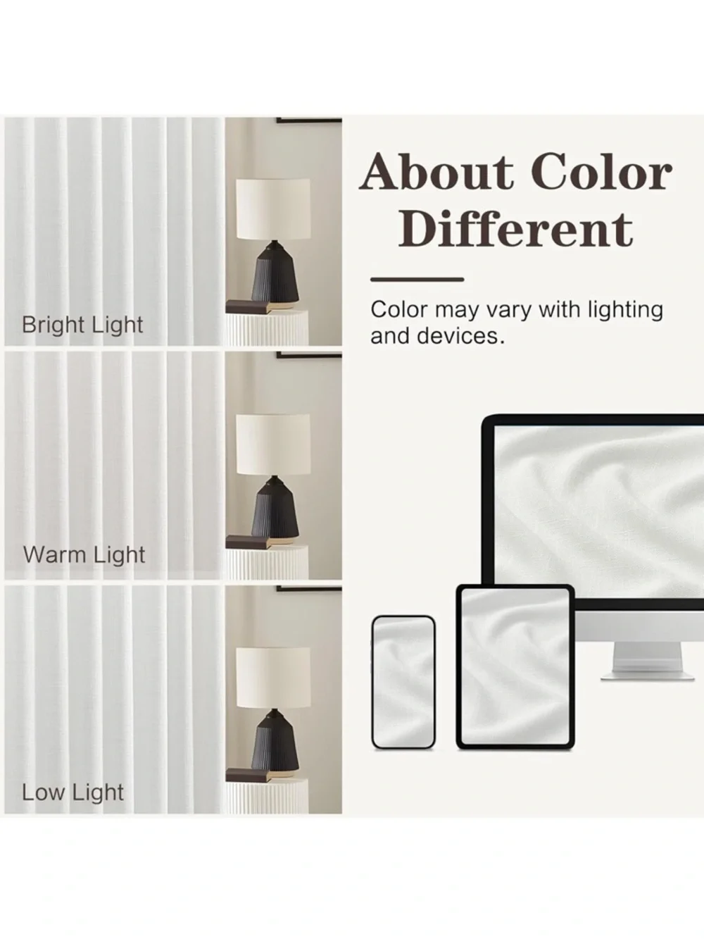 White 90 Inch Curtains Pinch Pleated Linen Curtain